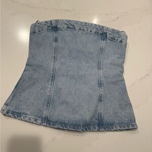 NWT Zara Denim Strapless Top